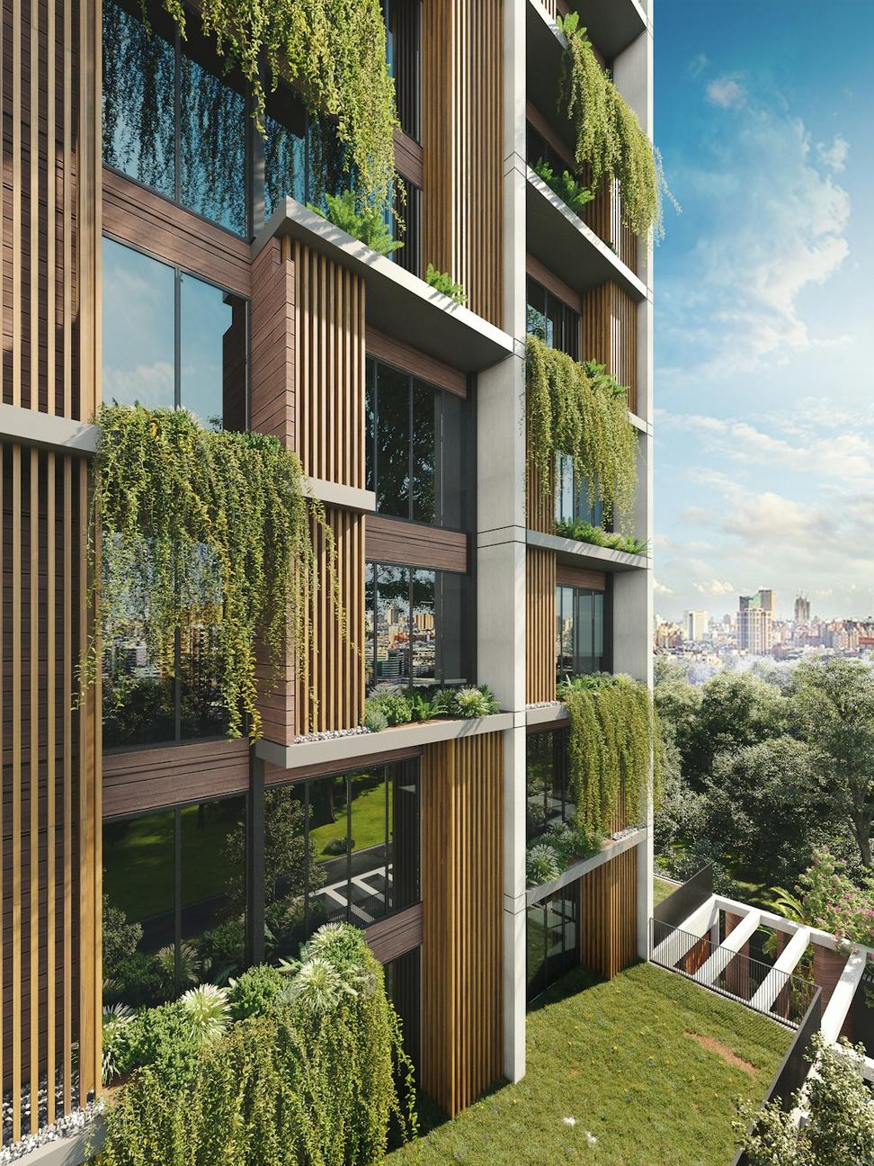 Sustainable architecture integrated with nature